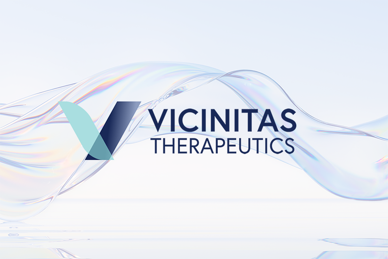 Vicinitas logo on a wavy background