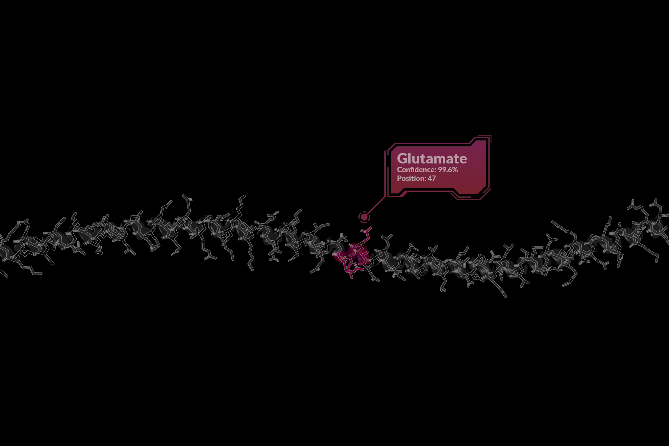 Illustration of protein being sequenced