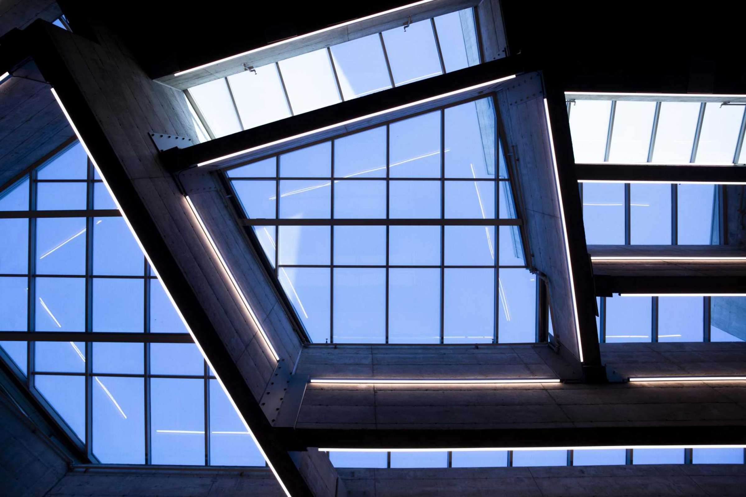 A view of the skylights at BBH